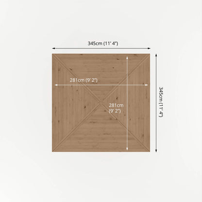 3m x 3m Pressure Treated Gazebo With Panels
