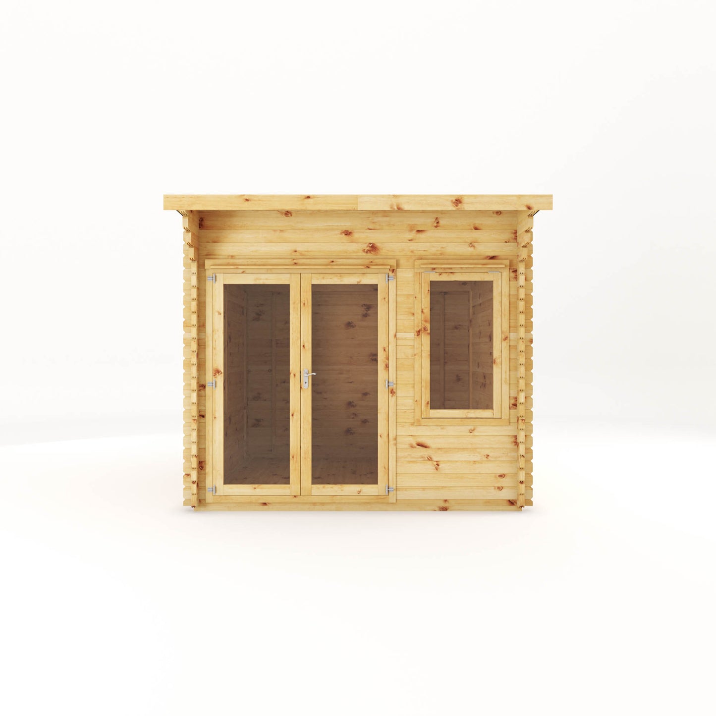 The 3m x 3m Tawny Curved Roof Log Cabin