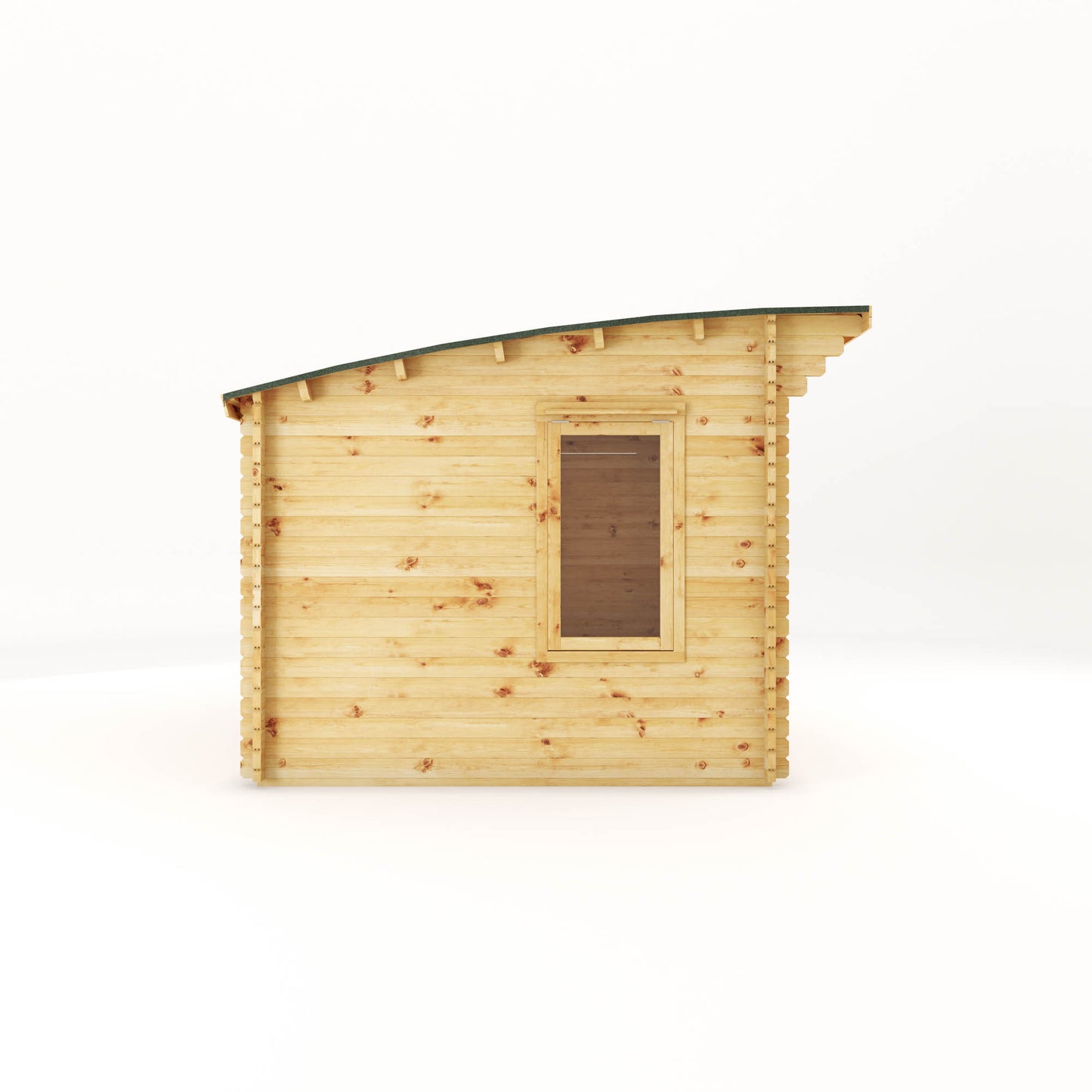 The 3m x 3m Tawny Curved Roof Log Cabin
