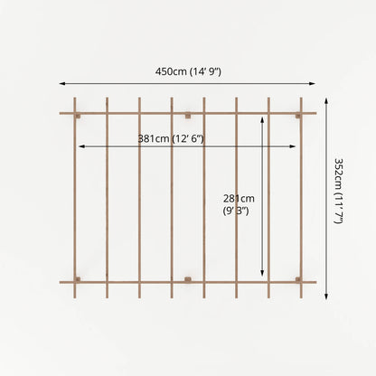 3m x 4m Pressure Treated Pergola