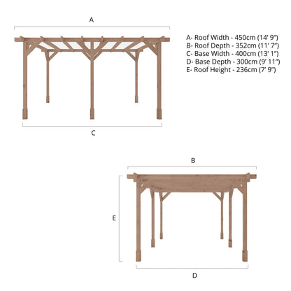 3m x 4m Pressure Treated Pergola