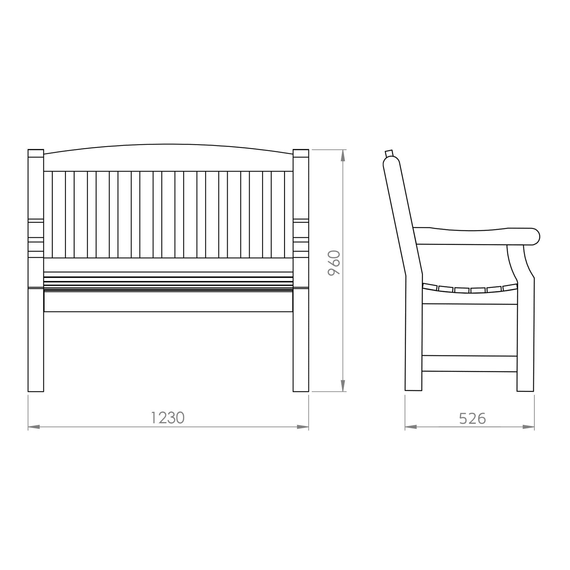 Specifications of a 4ft timber bench