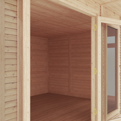 A closer look at the inside of a 4m x 3m garden room