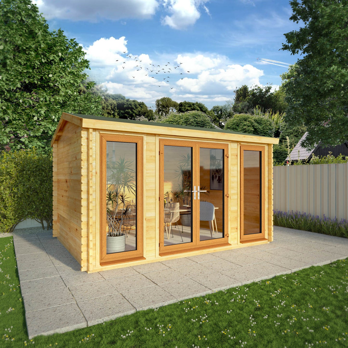 The 4m x 3m Dove Log Cabin