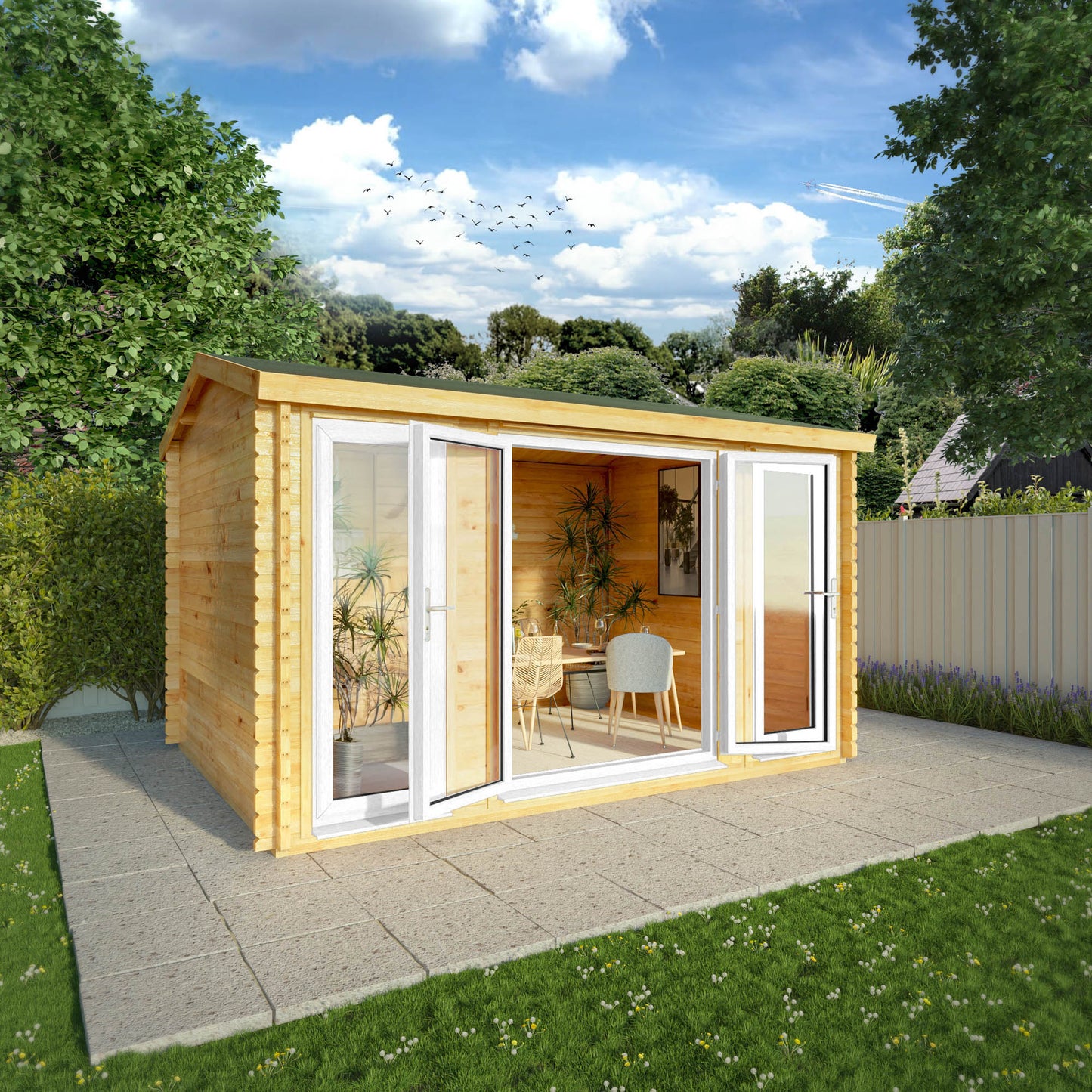The 4m x 3m Dove Log Cabin