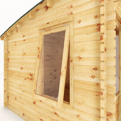 The 4m x 3m Tawny Curved Roof Log Cabin