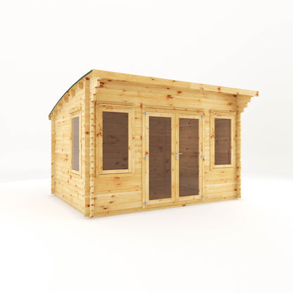 The 4m x 3m Tawny Curved Roof Log Cabin