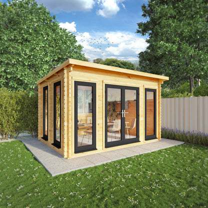 The 4m x 3m Wren Pent Log Cabin