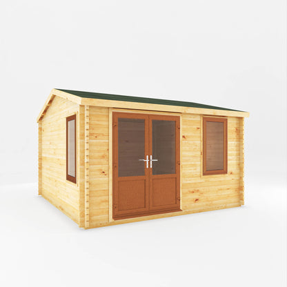 The 4m x 4m Robin Log Cabin with Oak UPVC