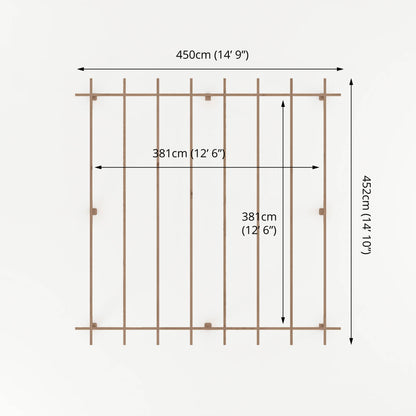 4m x 4m Pressure Treated Pergola