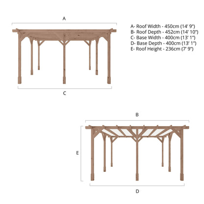 4m x 4m Pressure Treated Pergola