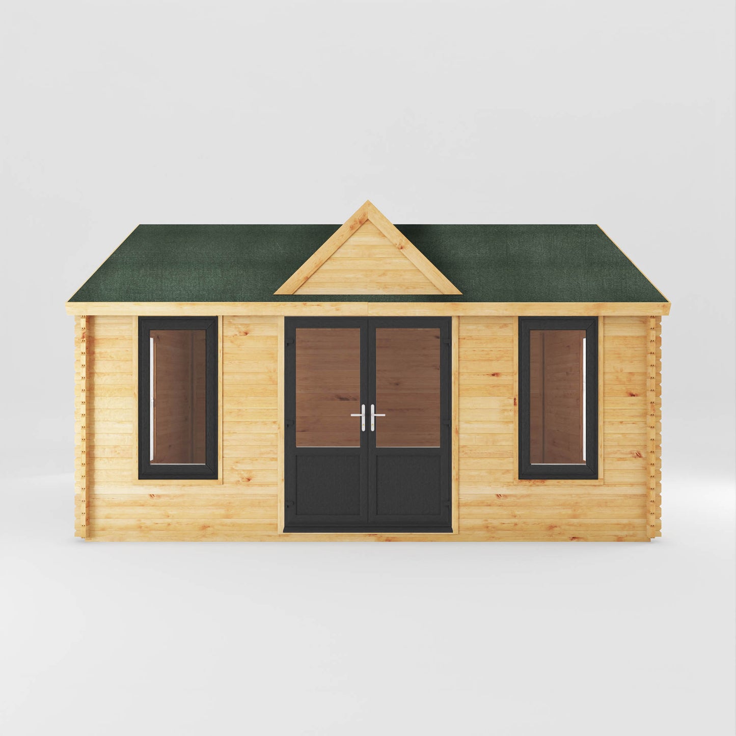 The 5.3m x 4m Grouse Log Cabin with Anthracite UPVC