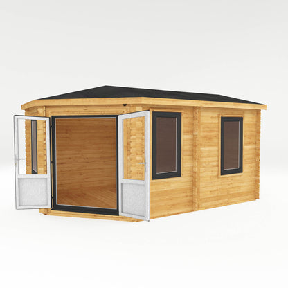 The Goldcrest 5m x 3m Log Cabin with Anthracite UPVC