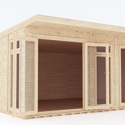 A closer look at the inside of a 5m x 4m garden room