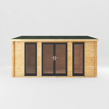 The Dove 5m x 4m Log Cabin with Anthracite UPVC