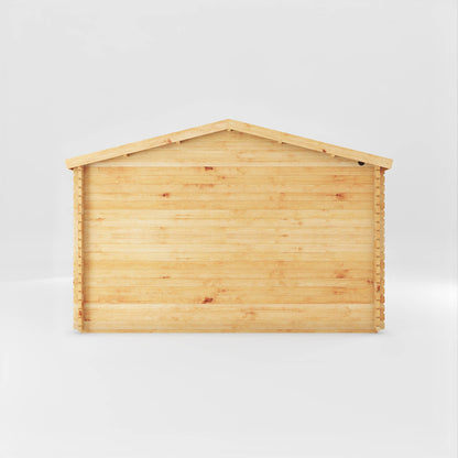 The 5m x 4m Dove Log Cabin with Oak UPVC