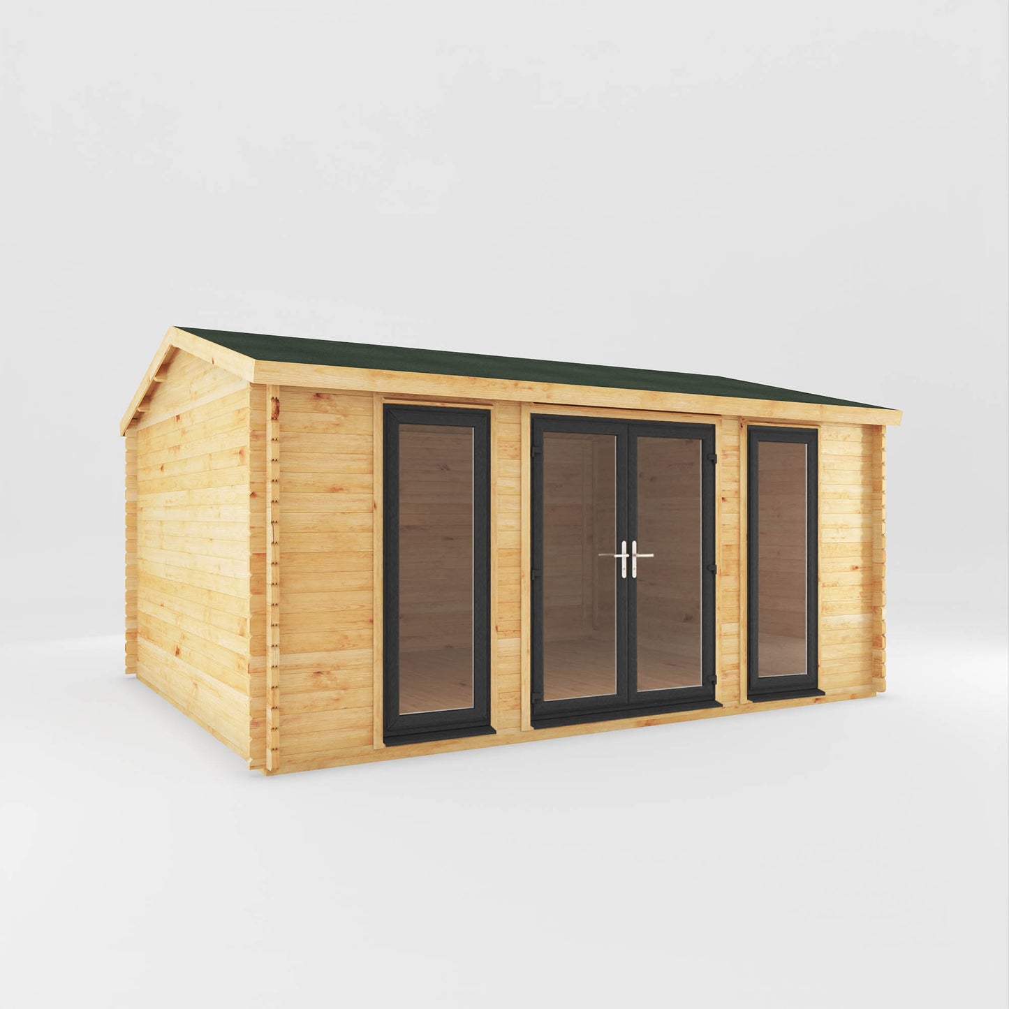 The Dove 5m x 4m Log Cabin with Anthracite UPVC