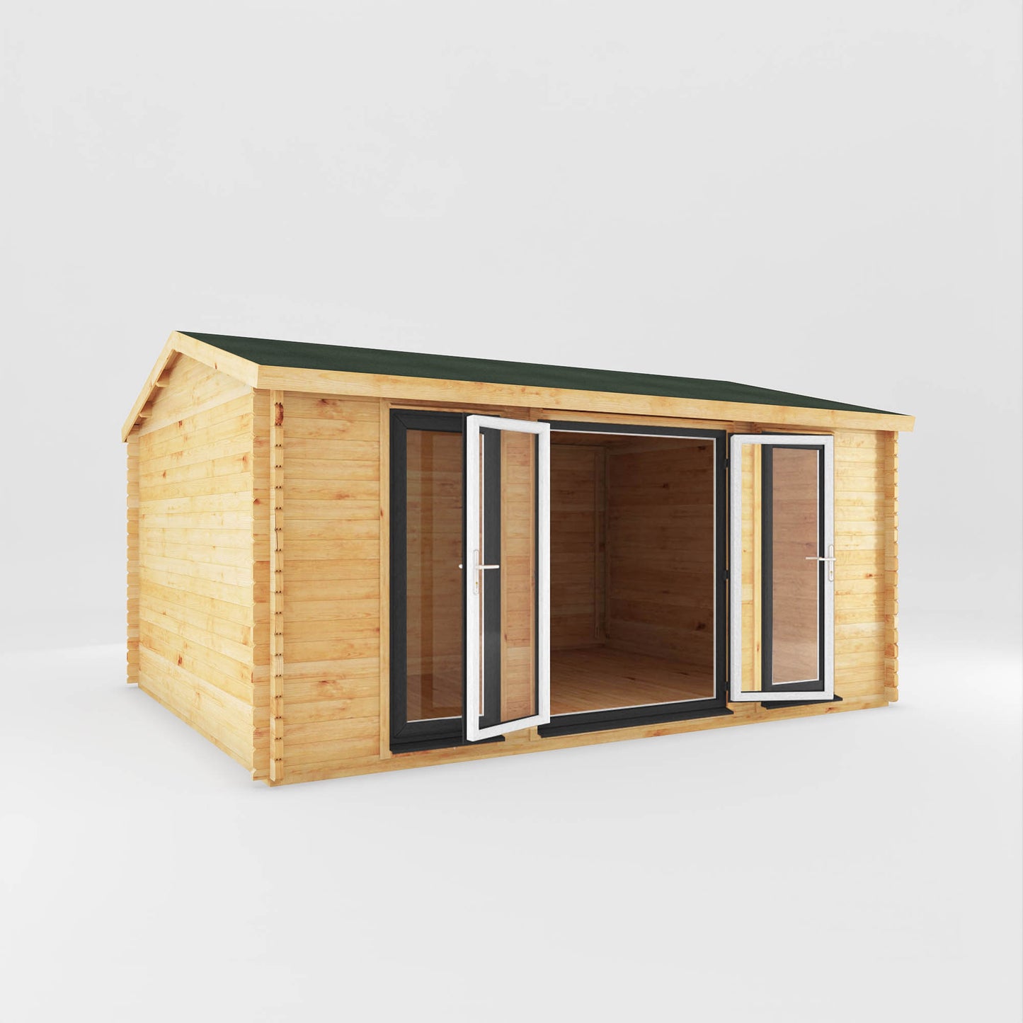 The Dove 5m x 4m Log Cabin with Anthracite UPVC