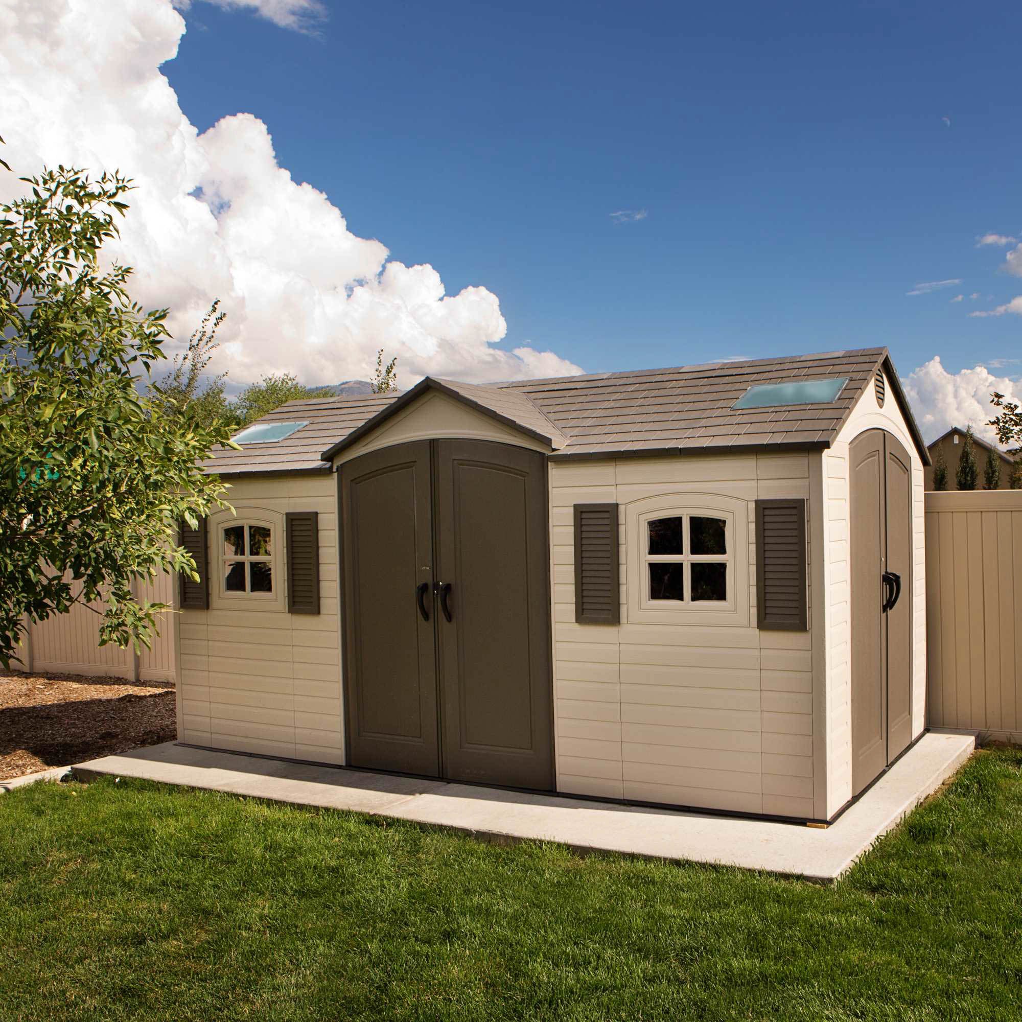 Lifetime 15 x 8' Outdoor Storage Shed with Side Door