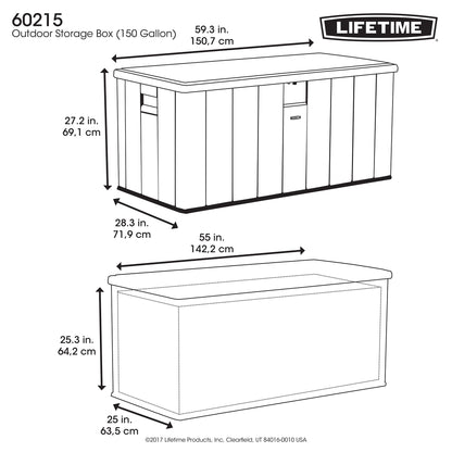 Lifetime Outdoor Storage Deck Box - 680L