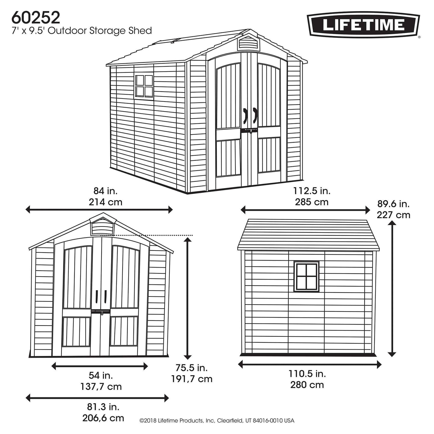 Lifetime 7 x 9.5' Outdoor Storage Shed