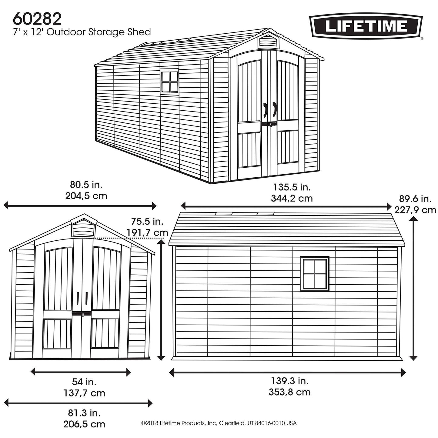 Lifetime 7 x 12' Outdoor Storage Shed