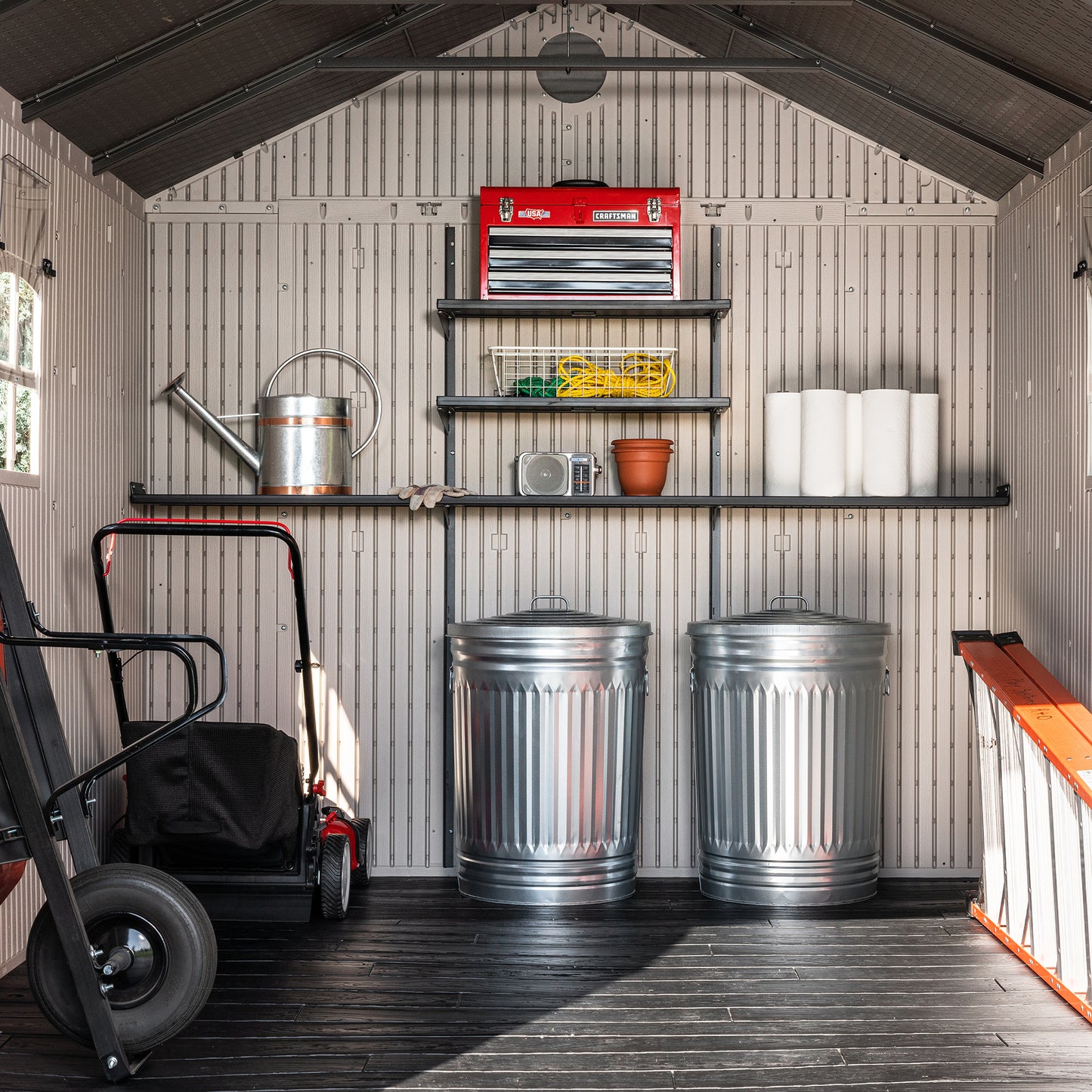 Lifetime 8 x 13' Outdoor Storage Shed - Light Grey