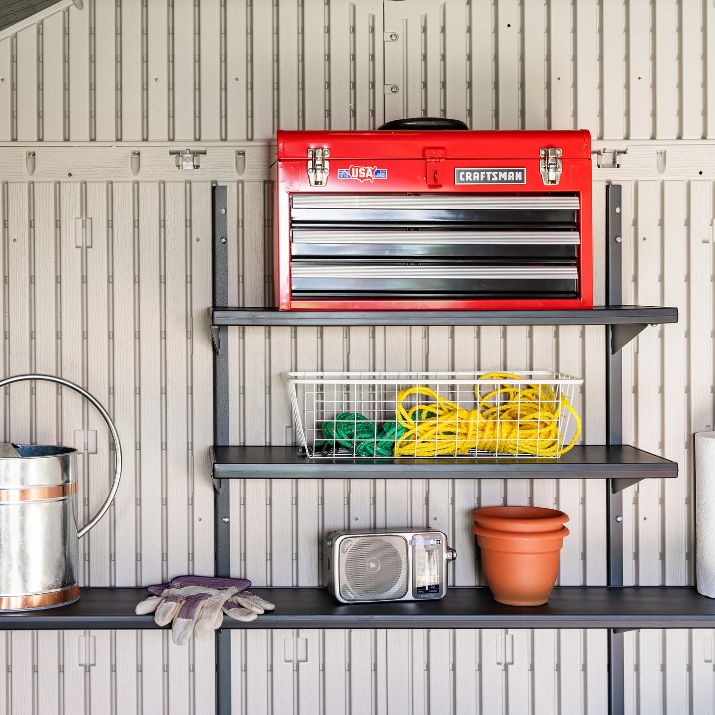 Lifetime 8 x 13' Outdoor Storage Shed - Light Grey