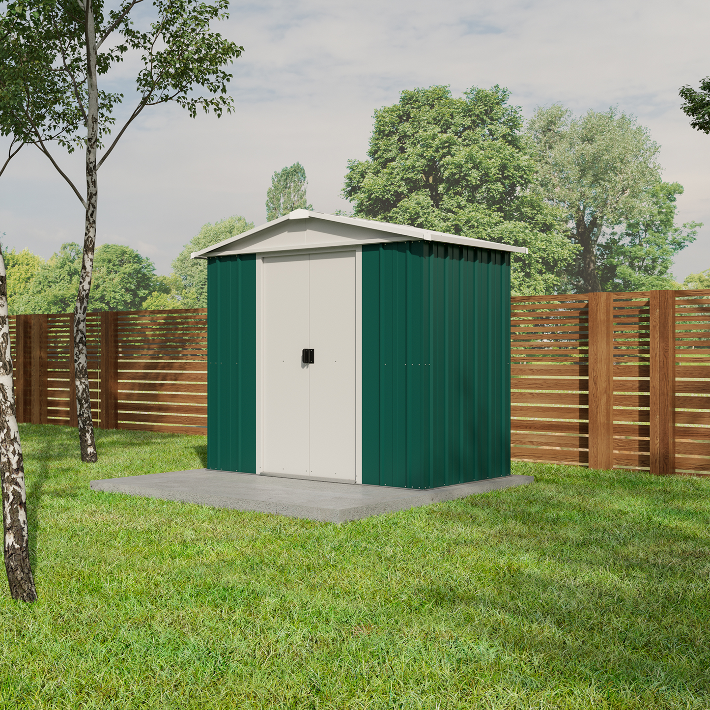 Yardmaster 'Emerald' 6'8 x 6'6 Green Metal Shed