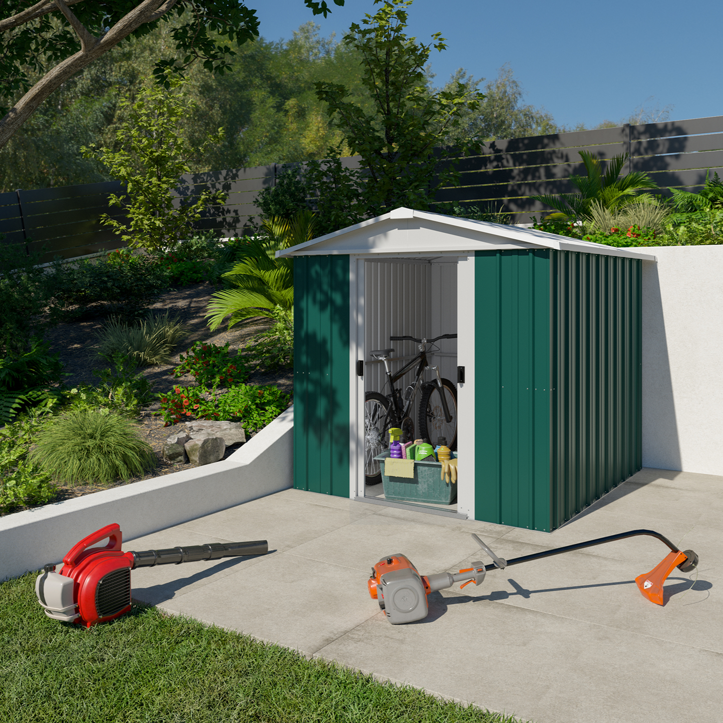 Yardmaster 'Emerald' 6'8 x 7'1 Green Metal Shed