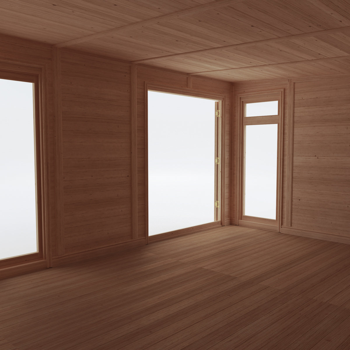 from the inside looking out of a 6m x 4m garden room