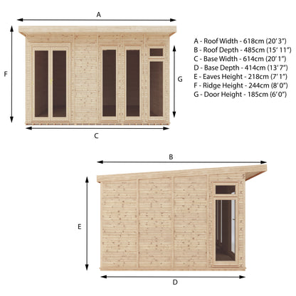 6m x 4m Classic insulated garden room specification diagram