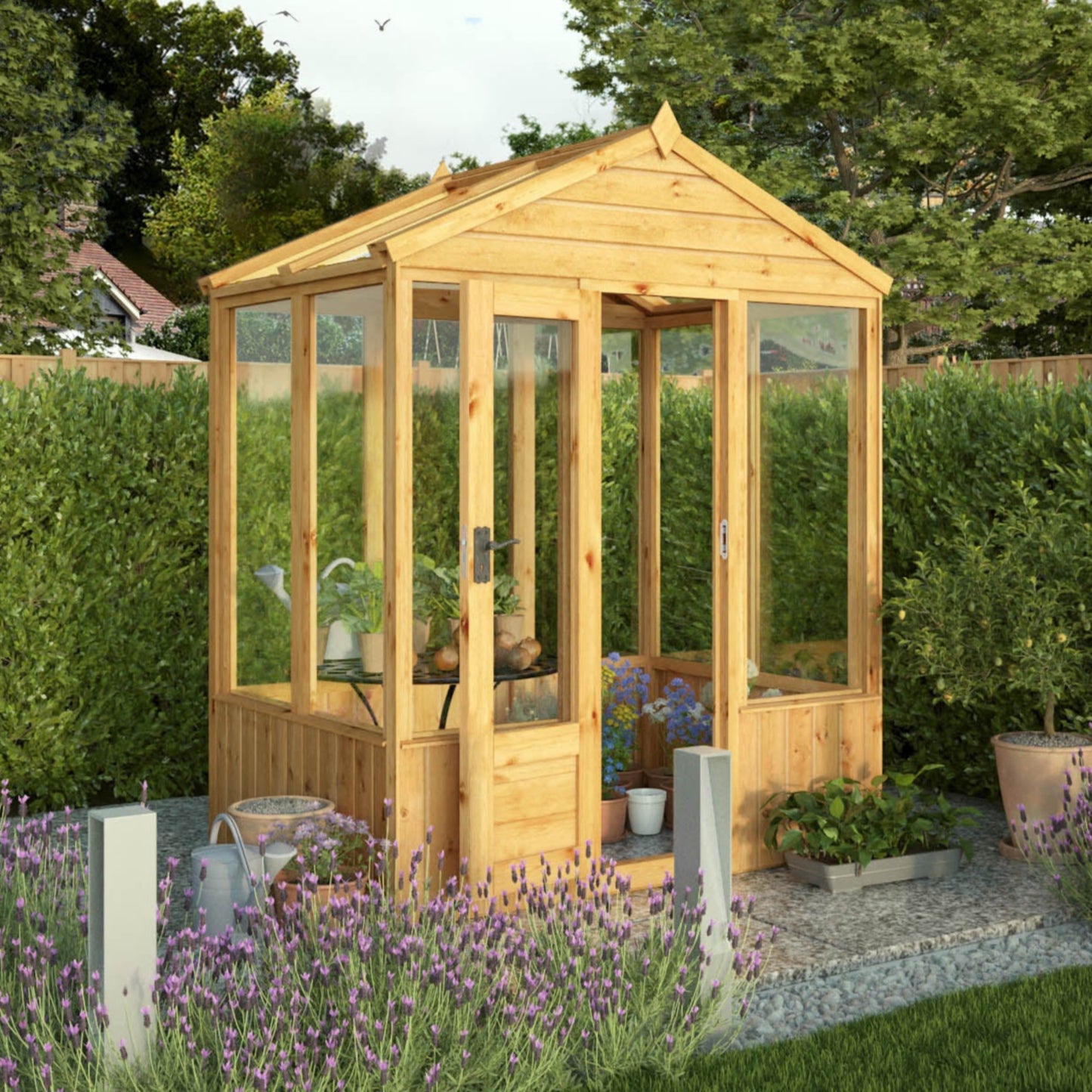 6x 4 Woodsman Apex Glass Greenhouse