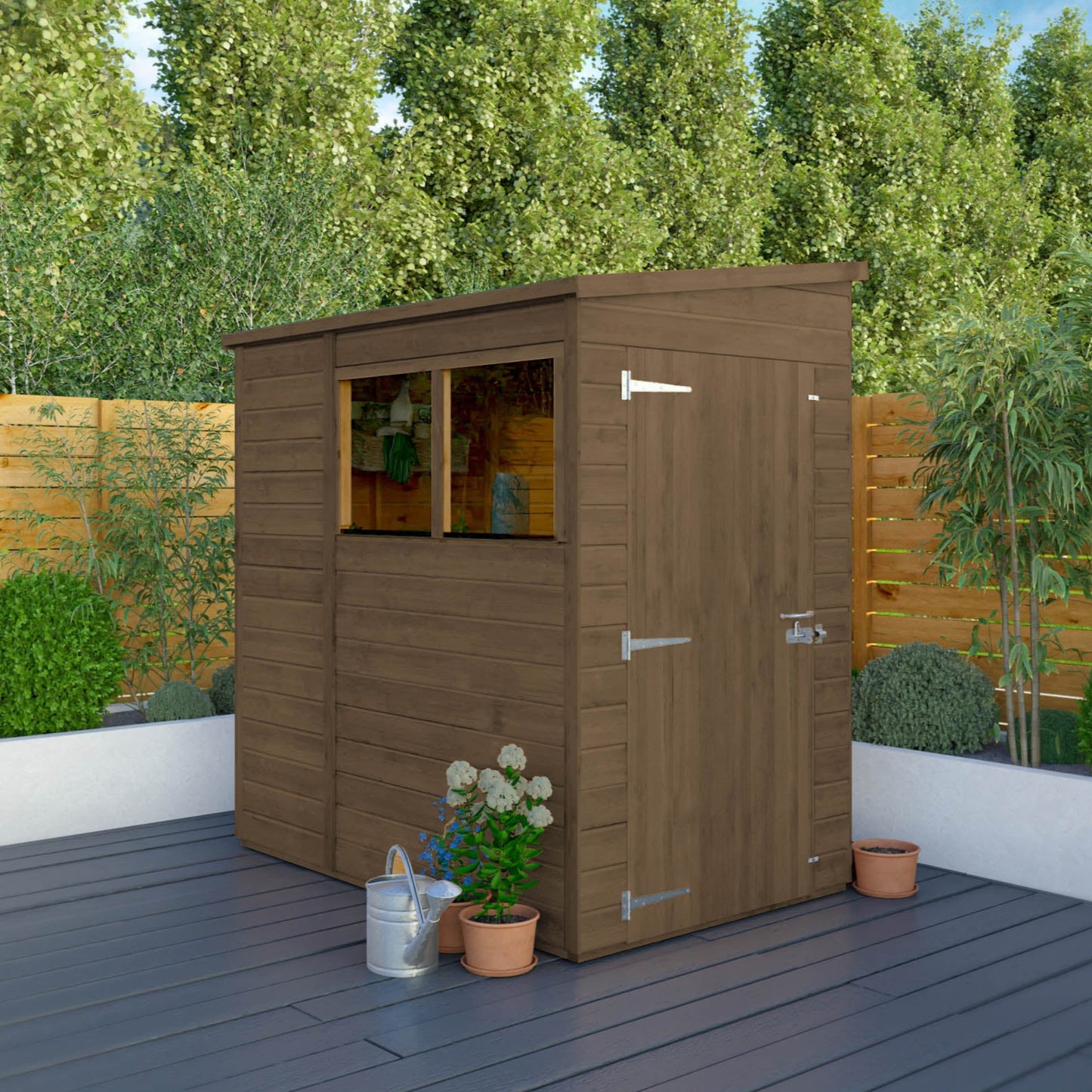 6 x 4 Ready Painted Woodsman Shiplap Pent Wooden Shed
