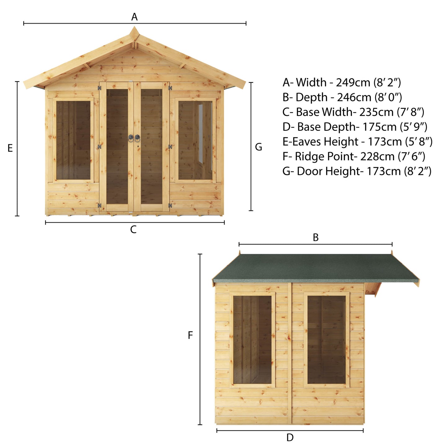 6 x 8 Premium Sussex Summerhouse