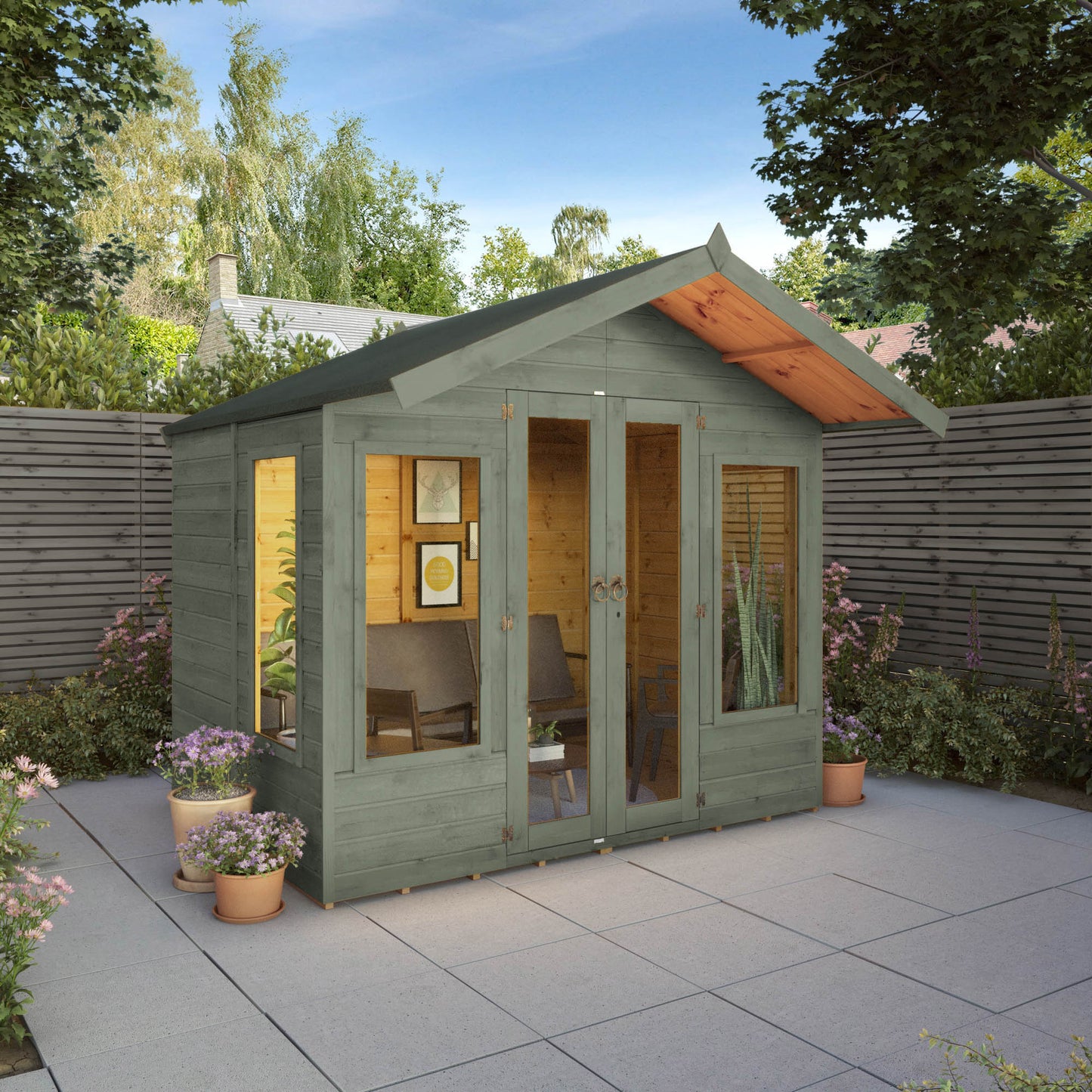 6 x 8 Premium Ready Painted Sussex Summerhouse