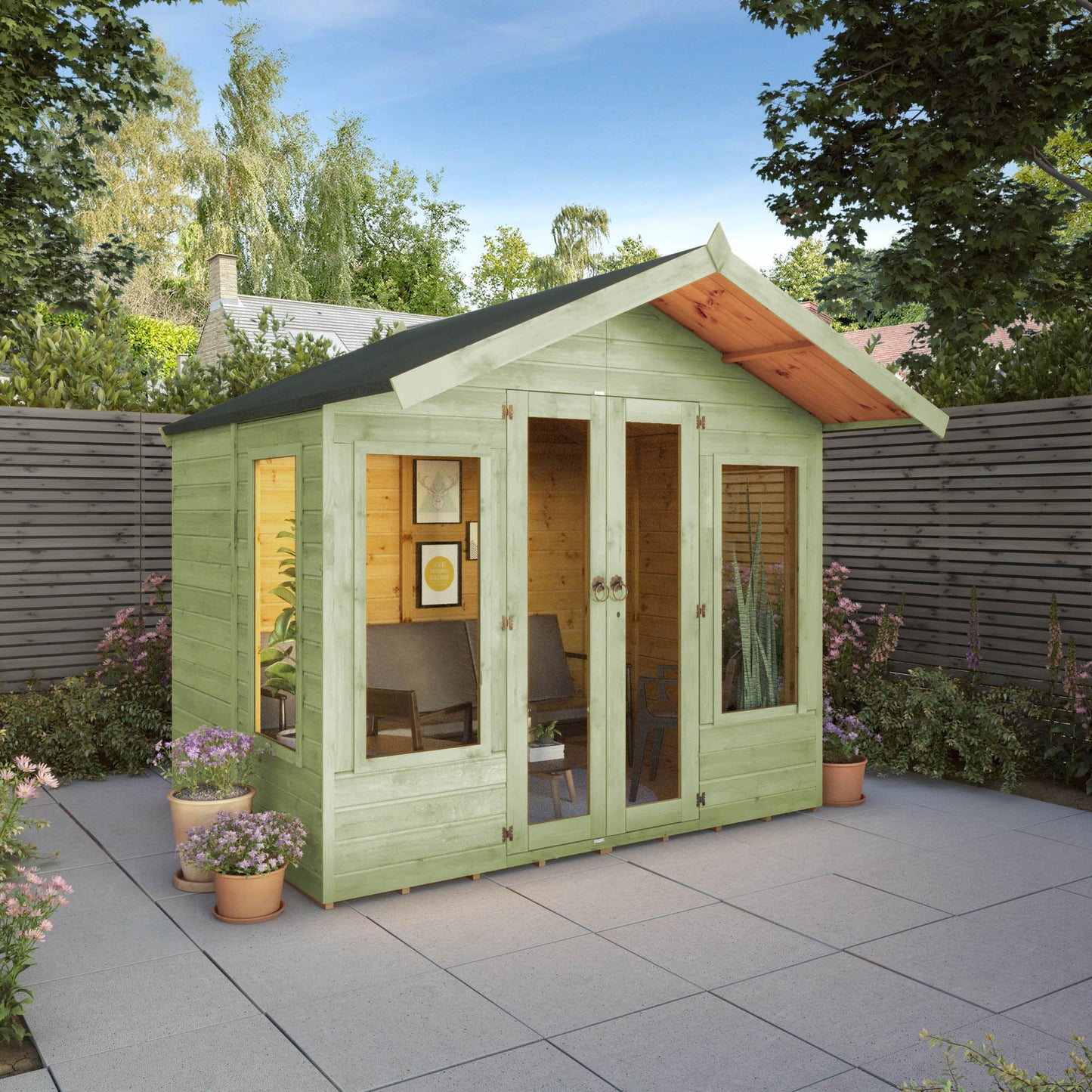 6 x 8 Premium Ready Painted Sussex Summerhouse
