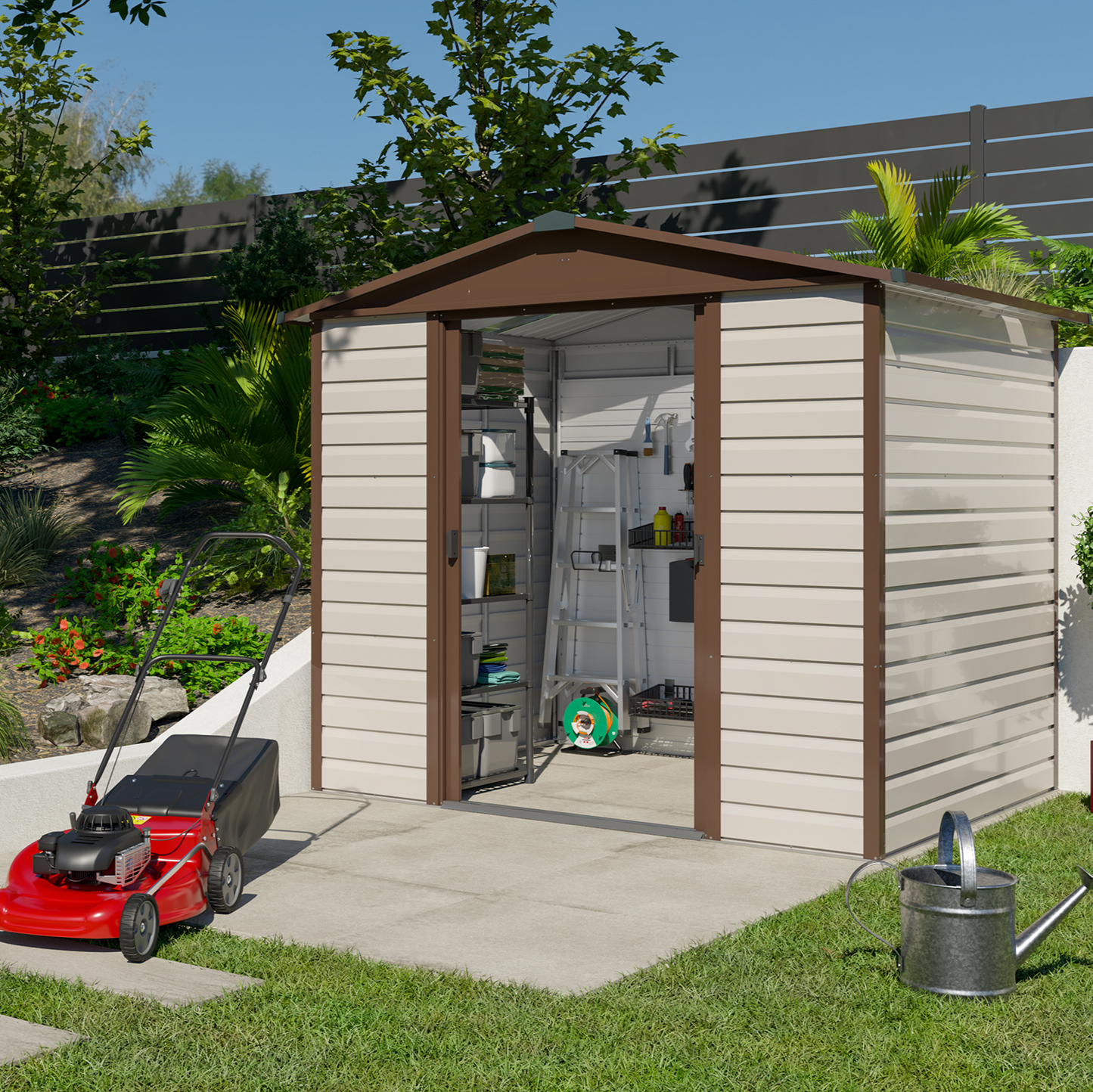 Yardmaster 'Shiplap' Deluxe 8' x 6' Metal Shed