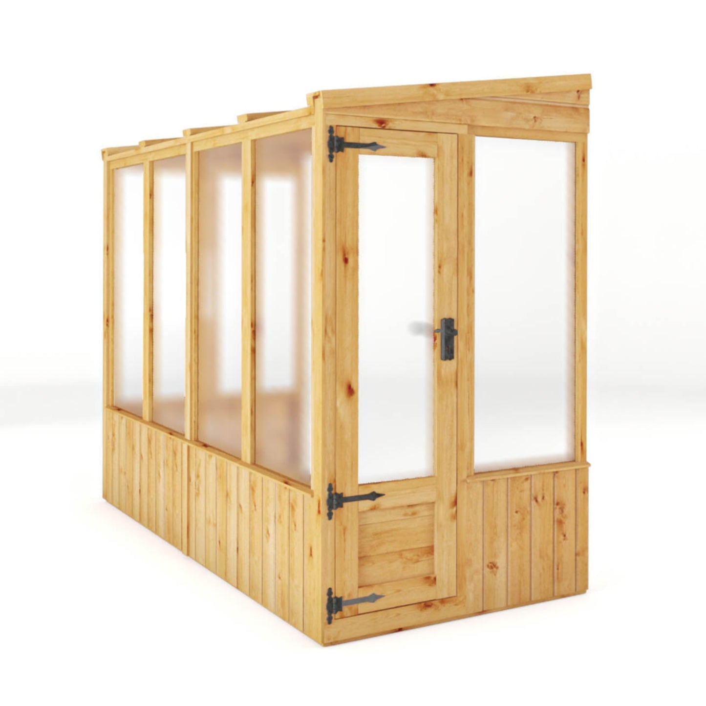 8 x 4 Woodsman Pent Lean-To Polycarbonate Greenhouse