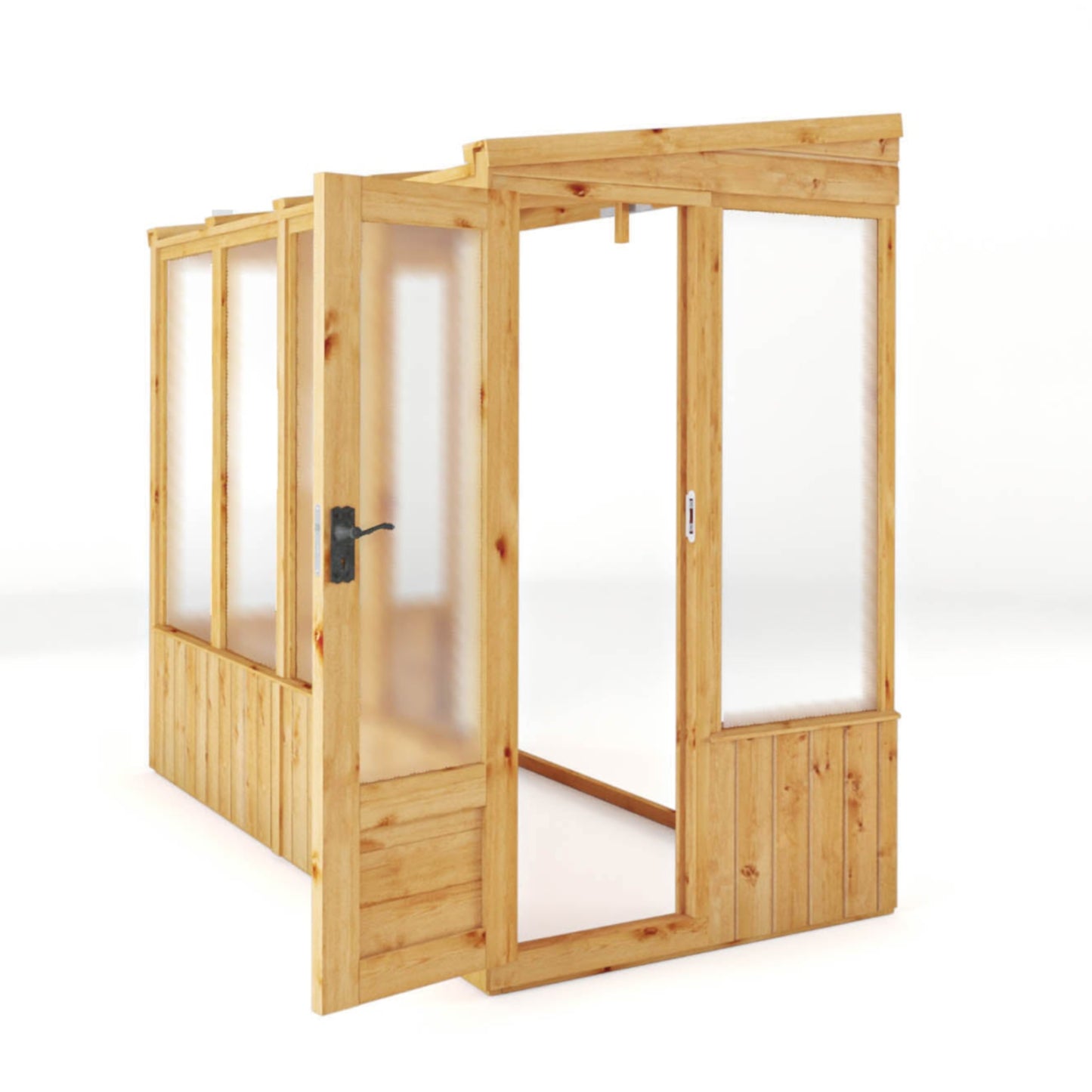 8 x 4 Woodsman Pent Lean-To Polycarbonate Greenhouse