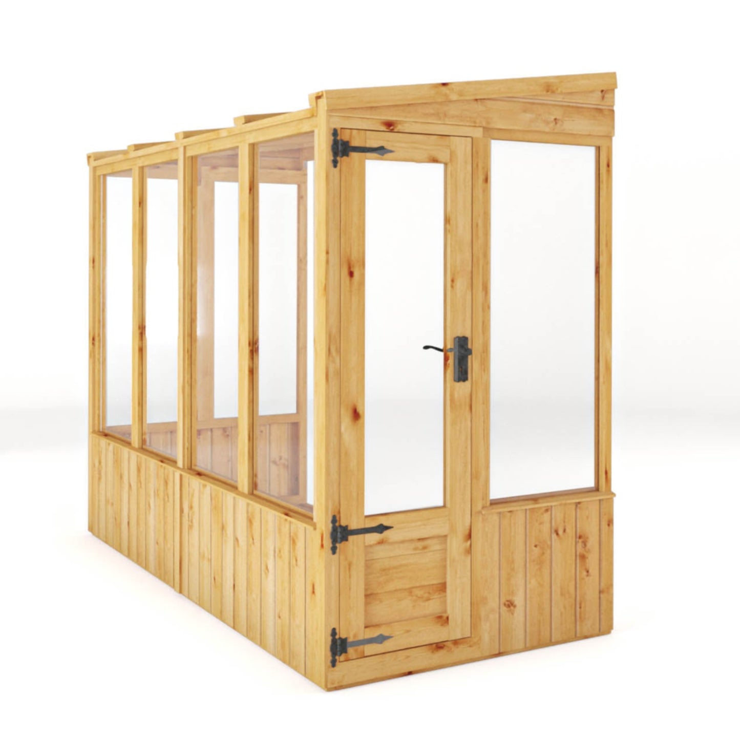 8 x 4 Woodsman Pent Lean-To Glass Greenhouse
