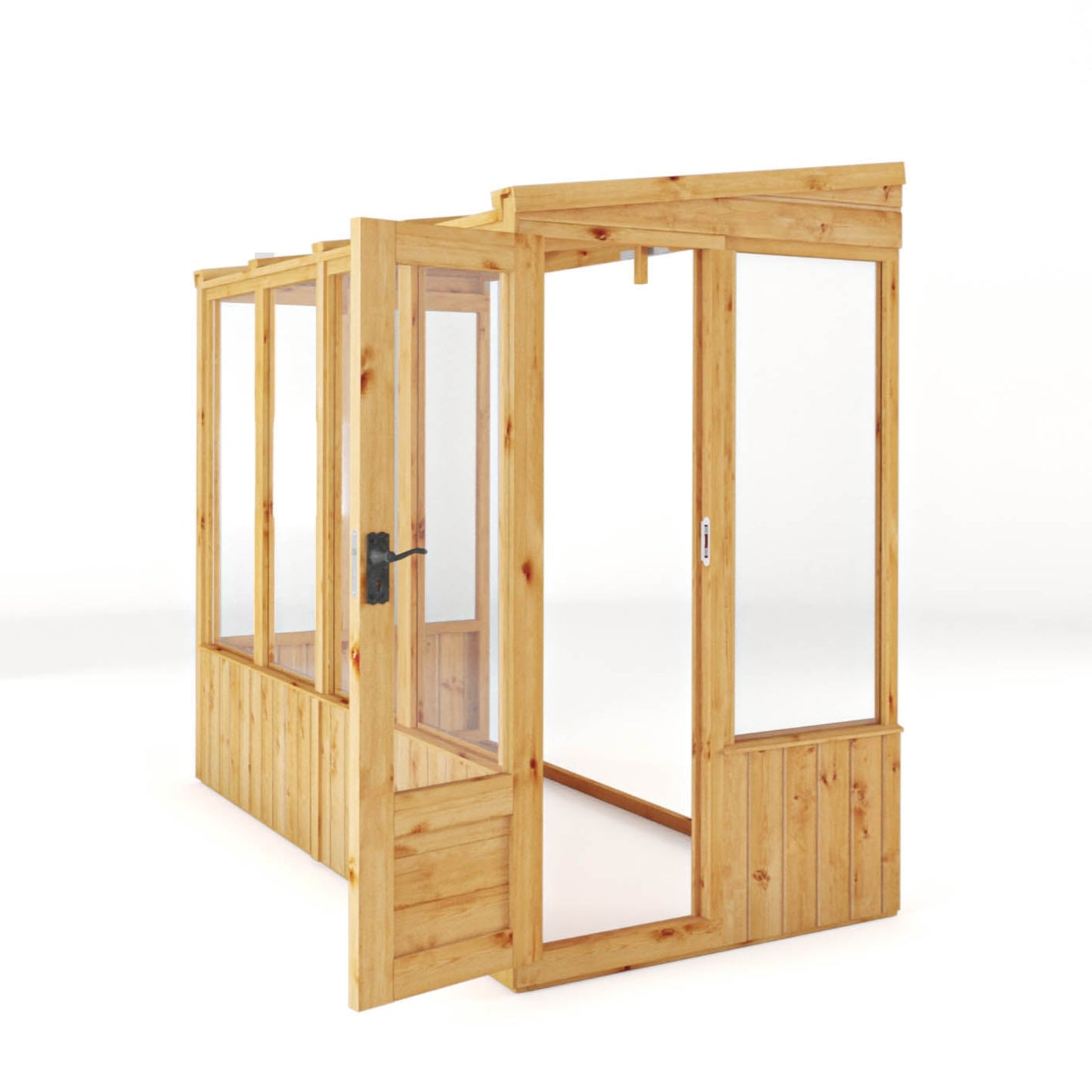 8 x 4 Woodsman Pent Lean-To Glass Greenhouse