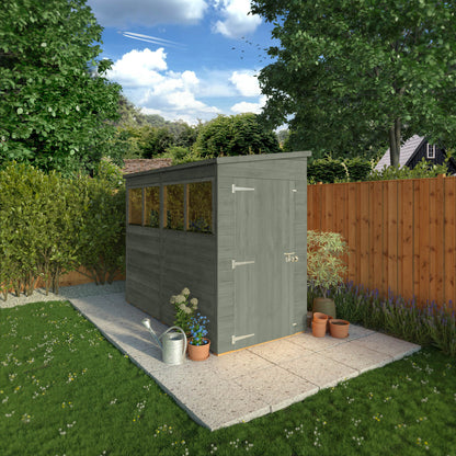 8 x 4 Ready Painted Woodsman Shiplap Pent Wooden Shed