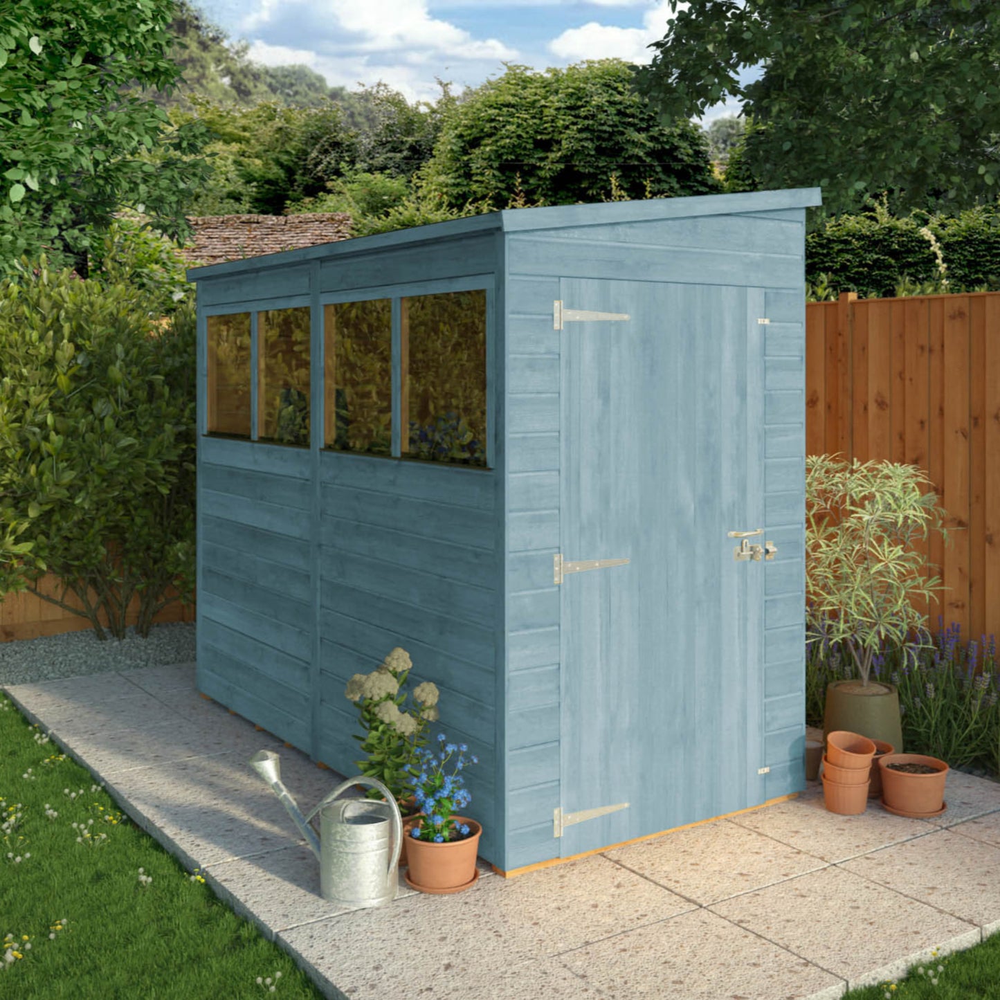 8 x 4 Ready Painted Woodsman Shiplap Pent Wooden Shed
