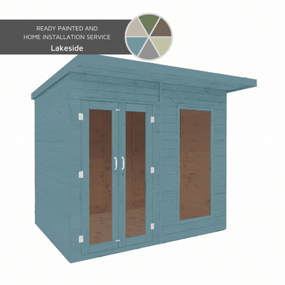 A gif of a summerhouse painted in a variety of colours