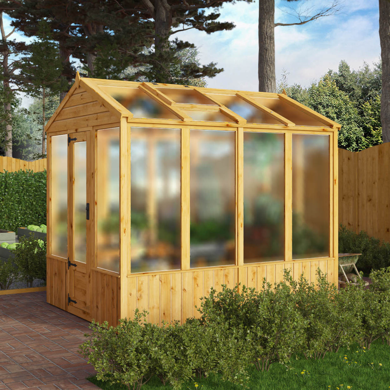 8 x 6 Woodsman Apex Polycarbonate Greenhouse