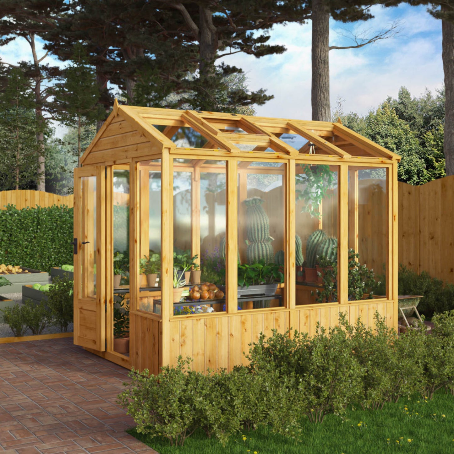 8 x 6 Woodsman Apex Glass Greenhouse