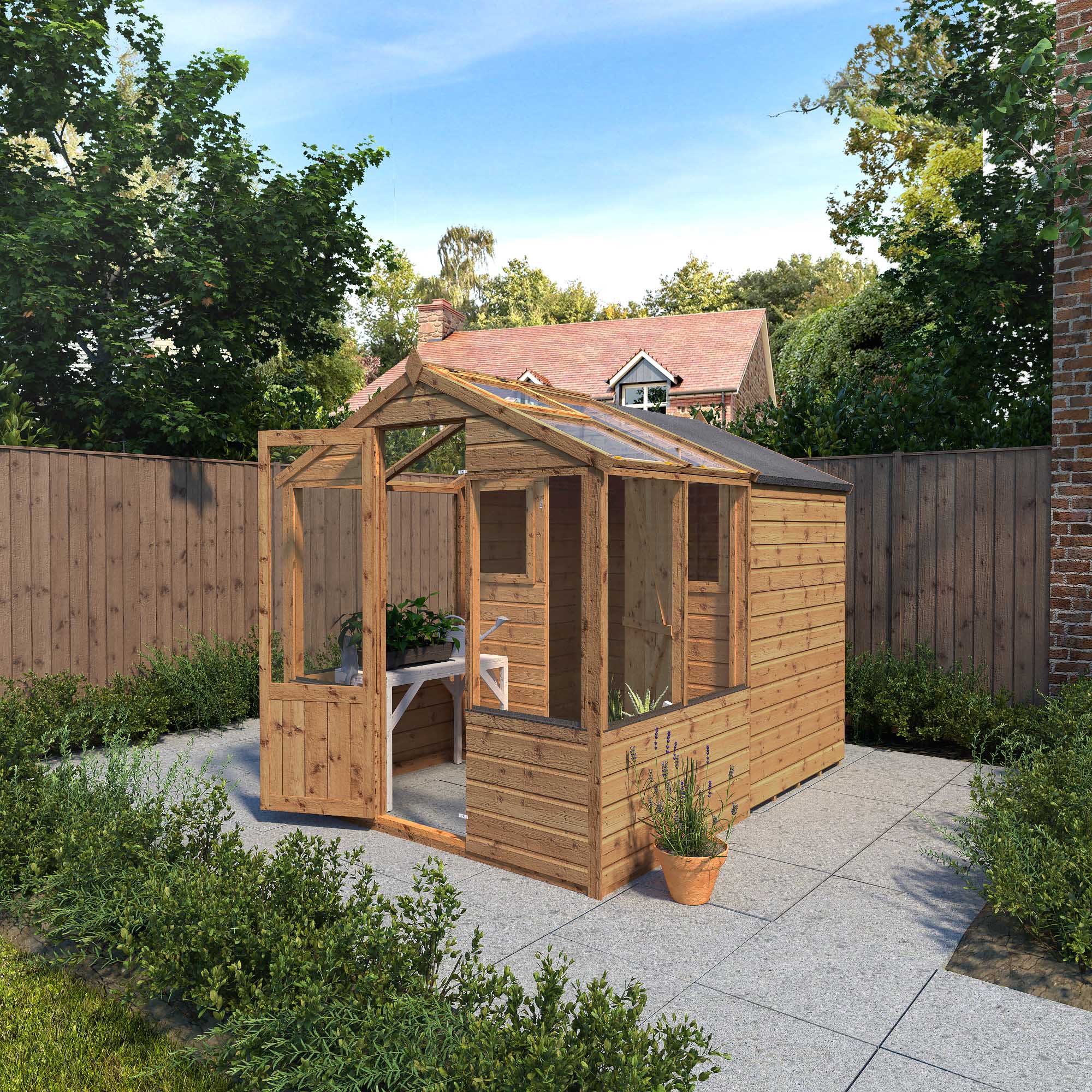 Shiplap Combi Greenhouse & Wooden Storage Shed – Waltons