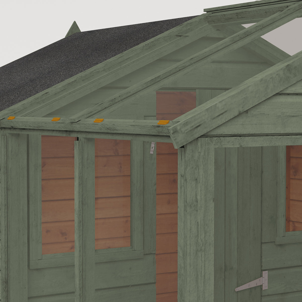 Refurbished Castle Green 8 x 6 Shiplap Combi Greenhouse & Wooden Storage Shed