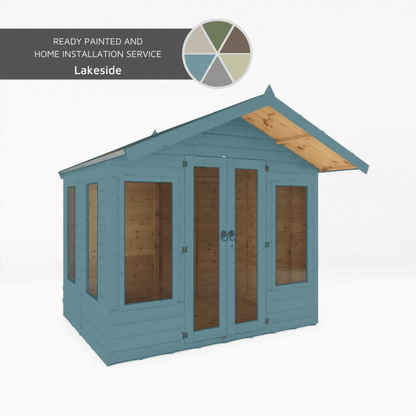 A gif of a summerhouse painted in a variety of colours